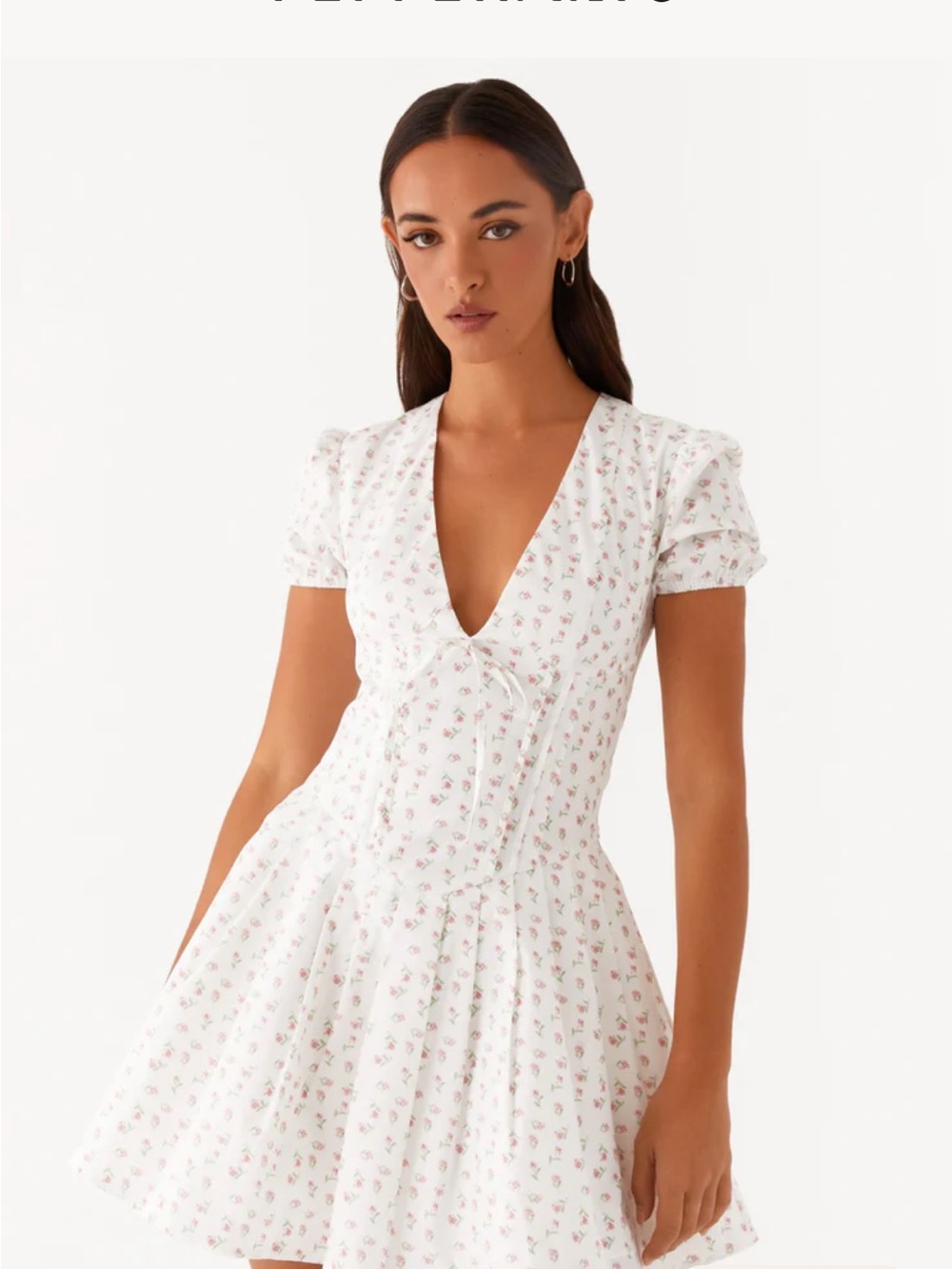 Peppermayo White Floral Mini Dress